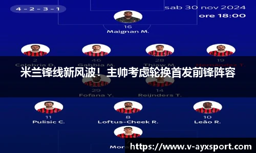 米兰锋线新风波！主帅考虑轮换首发前锋阵容